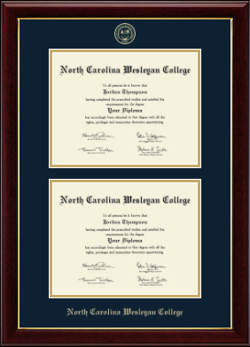 North Carolina Wesleyan College diploma frame - Double Diploma Frame in Gallery