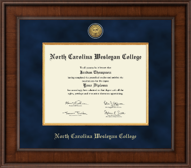 North Carolina Wesleyan College diploma frame - Presidential Gold Engraved Diploma Frame in Madison