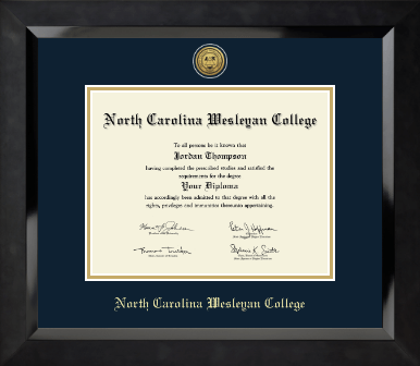 North Carolina Wesleyan College diploma frame - Gold Engraved Medallion Diploma Frame in Eclipse