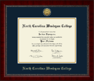 North Carolina Wesleyan College Gold Engraved Medallion Diploma Frame in Sutton