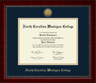 North Carolina Wesleyan College diploma frame - Gold Engraved Medallion Diploma Frame in Sutton