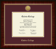 Calvin College Gold Engraved Medallion Diploma Frame in Murano