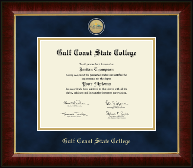 Gulf Coast State College diploma frame - Masterpiece Medallion Diploma Frame in Murano