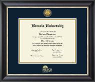 Brescia University diploma frame - Gold Engraved Medallion Diploma Frame in Noir