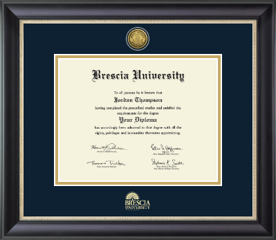 Brescia University diploma frame - Gold Engraved Medallion Diploma Frame in Noir