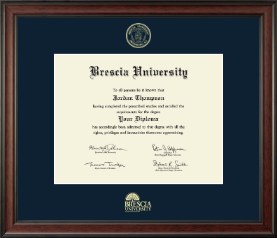 Brescia University diploma frame - Gold Embossed Diploma Frame in Studio