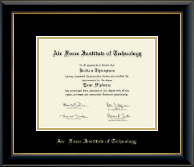 Air Force Institute of Technology Gold Embossed Diploma Frame in Onyx Gold