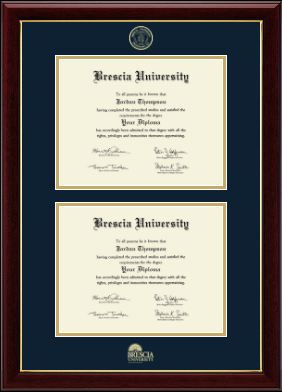 Brescia University diploma frame - Double Diploma Frame in Gallery