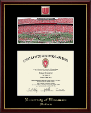 University of Wisconsin Madison diploma frame - Campus Scene Spirit W Band Logo Medallion Diploma Frame in Galleria