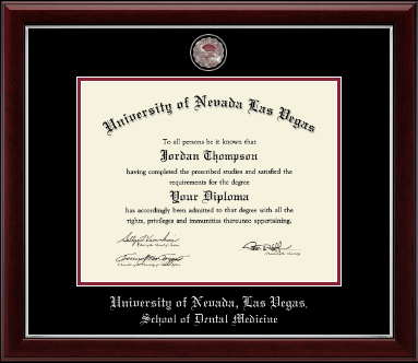 University of Nevada Las Vegas diploma frame - Masterpiece Medallion Diploma Frame in Gallery Silver