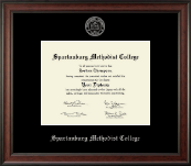 Spartanburg Methodist College Silver Embossed Diploma Frame in Studio