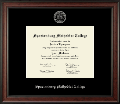 Spartanburg Methodist College diploma frame - Silver Embossed Diploma Frame in Studio