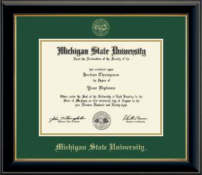 Michigan State University diploma frame - Gold Embossed Diploma Frame in Onyx Gold