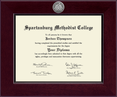 Spartanburg Methodist College diploma frame - Century Silver Engraved Diploma Frame in Cordova