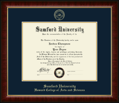 Samford University diploma frame - Gold Embossed Diploma Frame in Murano