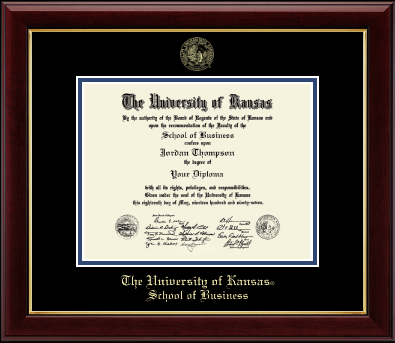 The University of Kansas diploma frame - Gold Embossed Diploma Frame in Gallery