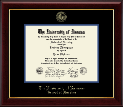 The University of Kansas diploma frame - Gold Embossed Diploma Frame in Gallery