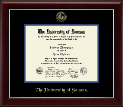 The University of Kansas diploma frame - Gold Embossed Diploma Frame in Gallery