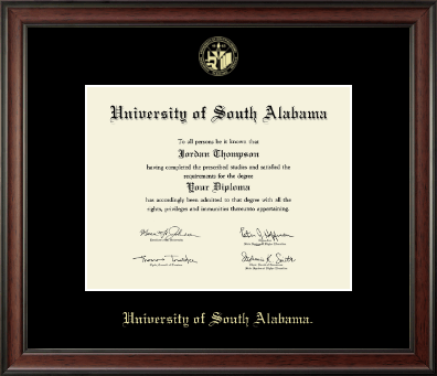 University of South Alabama diploma frame - Gold Embossed Diploma Frame in Studio