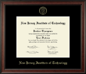 New Jersey Institute of Technology Gold Embossed Diploma Frame in Studio