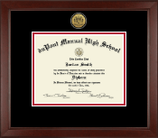 duPont Manual High School in Kentucky Gold Engraved Medallion Diploma Frame in Sierra