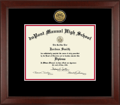 duPont Manual High School in Kentucky diploma frame - Gold Engraved Medallion Diploma Frame in Sierra