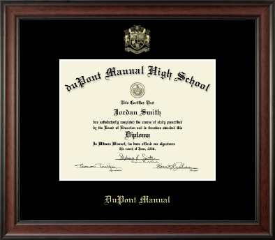 duPont Manual High School in Kentucky diploma frame - Gold Embossed Diploma Frame in Studio