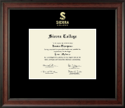 Sierra College Gold Embossed Diploma Frame in Studio