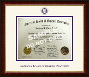 The American Board of General Dentistry Dimensions Certificate Frame in Murano