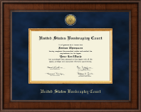 United States Bankruptcy Court Presidential Gold Engraved Certificate Frame in Madison