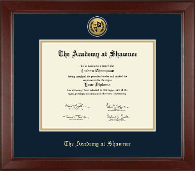 The Academy @ Shawnee in Kentucky diploma frame - Gold Engraved Medallion Diploma Frame in Sierra
