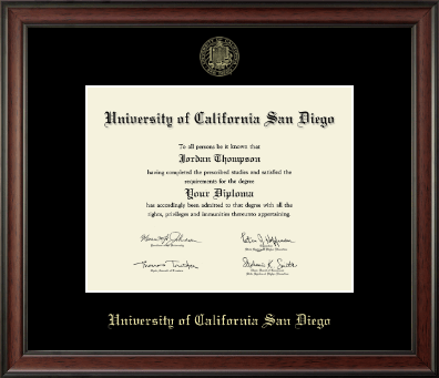 University of California San Diego diploma frame - Gold Embossed Diploma Frame  in Studio
