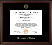 University of Dallas Gold Embossed Diploma Frame in Studio