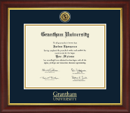 Grantham University diploma frame - Gold Engraved Medallion Diploma Frame in Redding