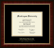 Muskingum University Gold Embossed Diploma Frame in Murano