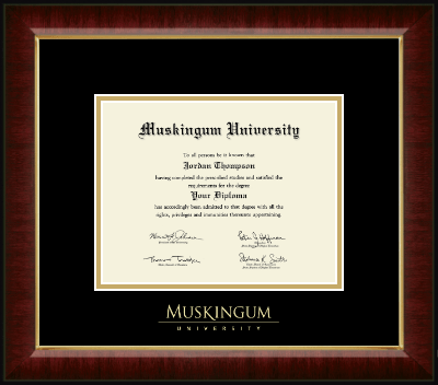 Muskingum University diploma frame - Gold Embossed Diploma Frame in Murano