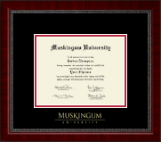 Muskingum University Gold Embossed Diploma Frame in Sutton