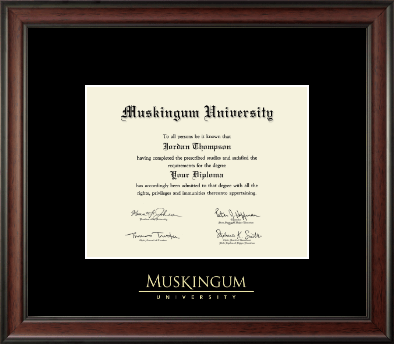 Muskingum University diploma frame - Gold Embossed Diploma Frame in Studio