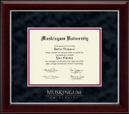 Muskingum University Silver Embossed Diploma Frame in Gallery Silver