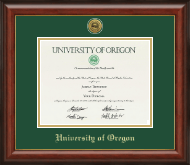 University of Oregon Gold Engraved Medallion Diploma Frame in Lancaster