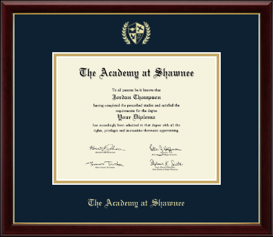 The Academy @ Shawnee in Kentucky diploma frame - Gold Embossed Diploma Frame in Galleria