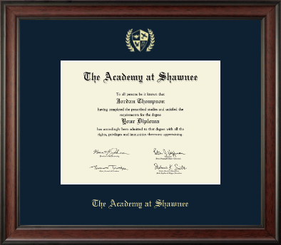 The Academy @ Shawnee in Kentucky diploma frame - Gold Embossed Diploma Frame in Studio