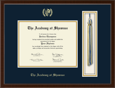 The Academy @ Shawnee in Kentucky diploma frame - Tassel & Cord Diploma Frame in Delta