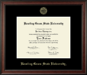 Bowling Green State University Gold Embossed Diploma Frame in Studio