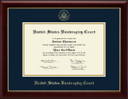 United States Bankruptcy Court Gold Embossed Certificate Frame in Gallery