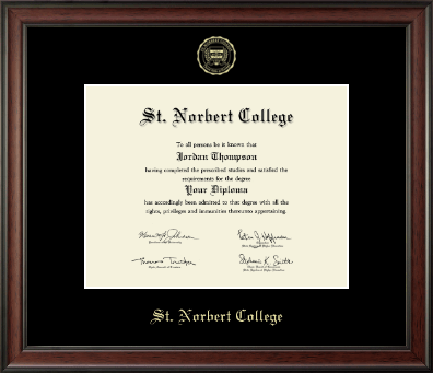 St. Norbert College diploma frame - Gold Embossed Diploma Frame in Studio