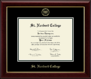 St. Norbert College diploma frame - Gold Embossed Diploma Frame in Gallery