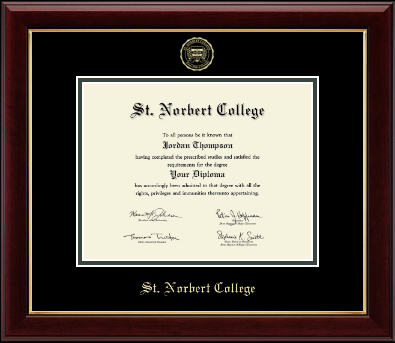 St. Norbert College diploma frame - Gold Embossed Diploma Frame in Gallery