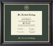 St. Norbert College Gold Embossed Diploma Frame in Noir