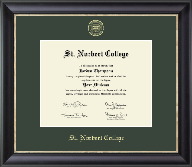 St. Norbert College diploma frame - Gold Embossed Diploma Frame in Noir